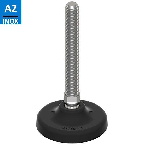 Martin Piede INOX A2 Base Plastica Snodato 30° Antiscivolo D.MM105 M16/M20/M24 N25000 - MARTIN